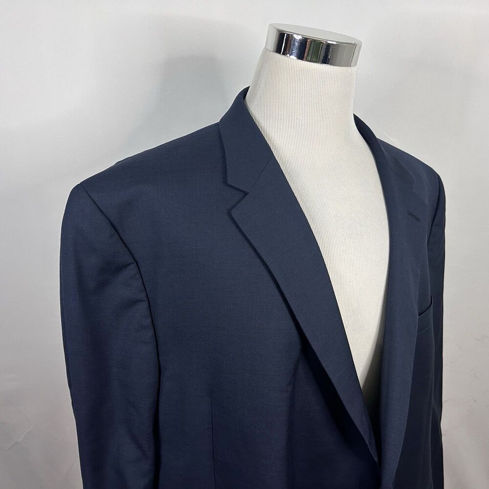 Pronto Uomo 56R Executive Fit Sport Coat 100% Wool Navy Blue Two Button Vented